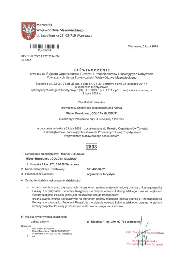 organizator turizma